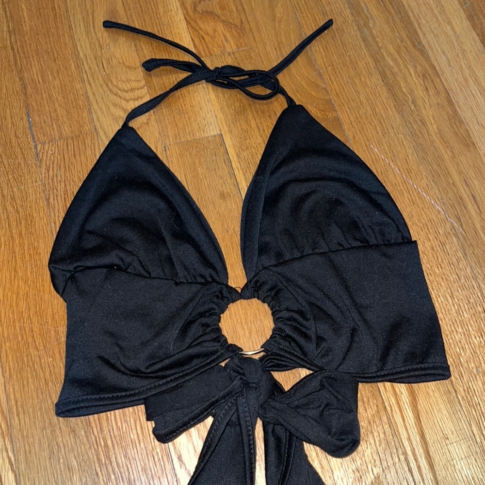 Halter Crop Top w/ Open Back Tie